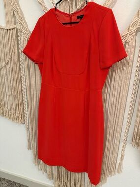 J. Crew Bright Red Short-Sleeve Mini Dress